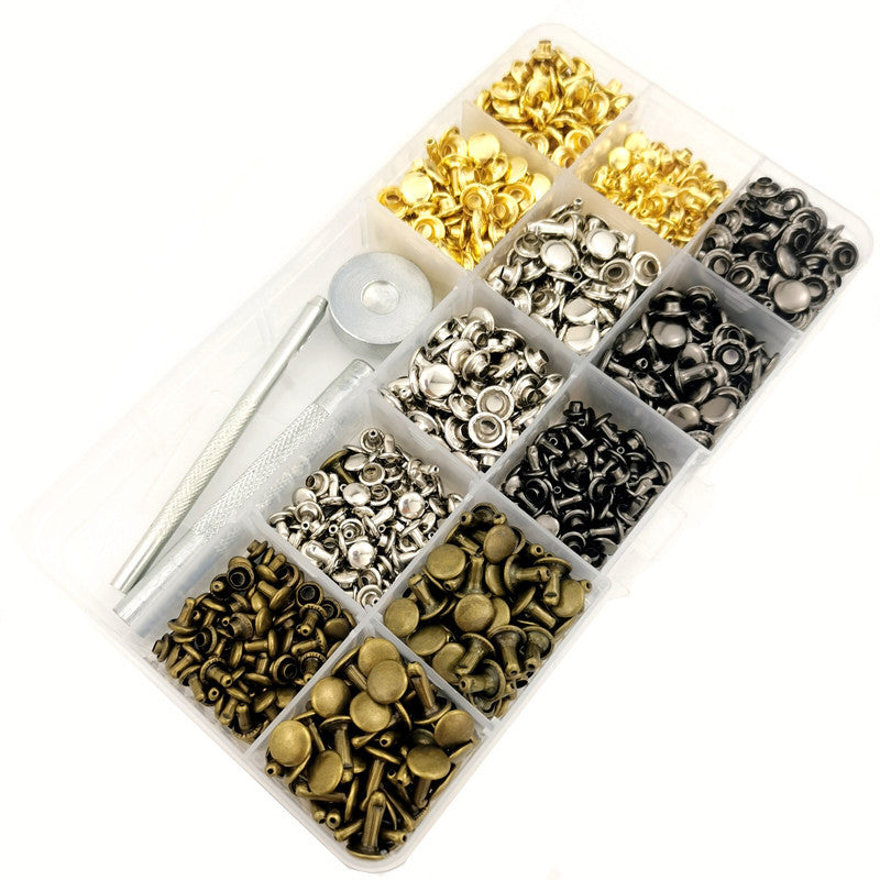 Leather Rivets Tool Kit 484PCS Double Cap Studs Set DIY