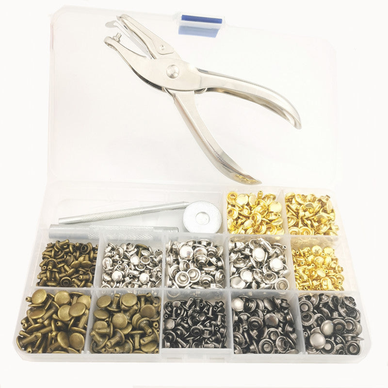 Leather Rivets Tool Kit 484PCS Double Cap Studs Set DIY