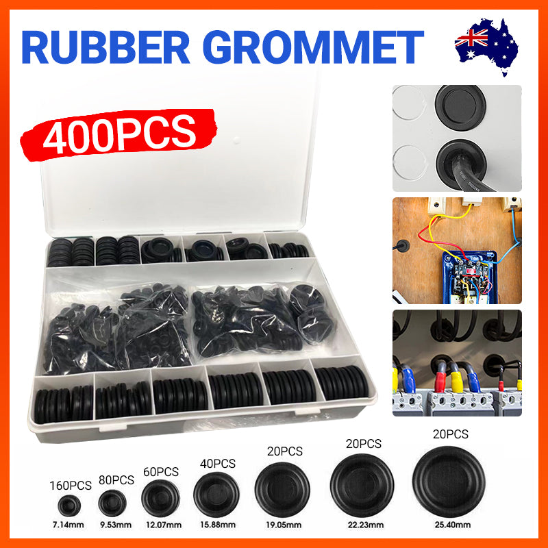 400PCS Auto Rubber Grommet Assortment Kit 7 Sizes Fastener