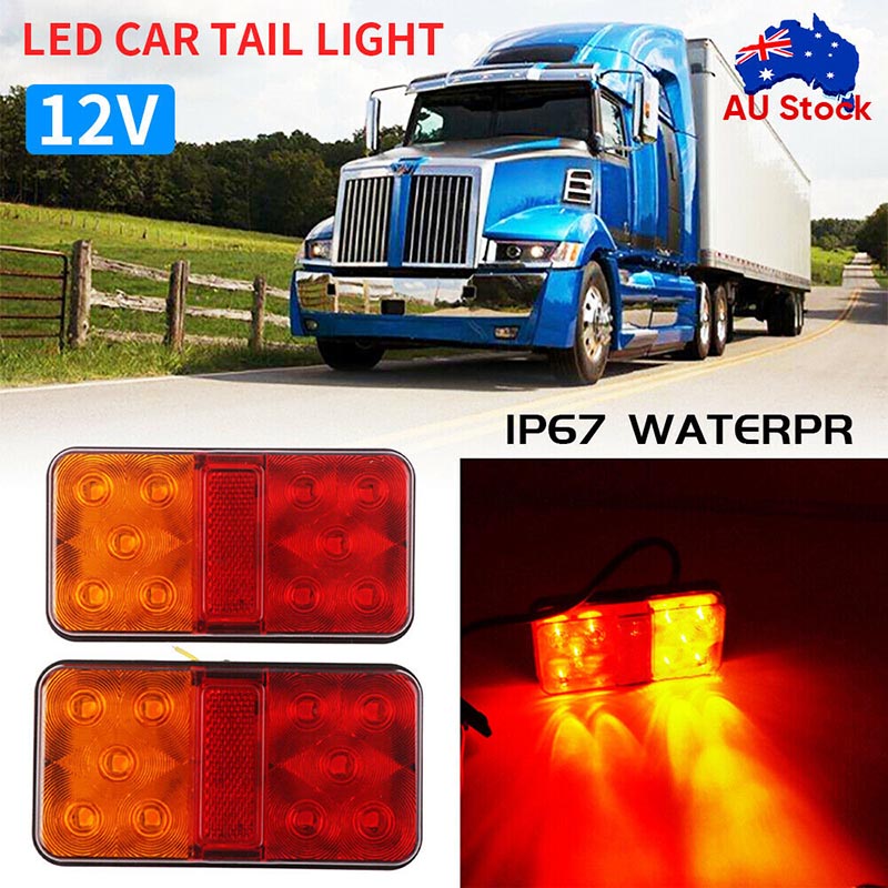 2PCS LED Trailer Tail Lights 12V Stop Indicator Lamp Truck Caravan Boat