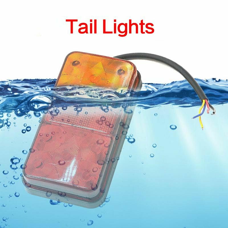 2PCS LED Trailer Tail Lights 12V Stop Indicator Lamp Truck Caravan Boat