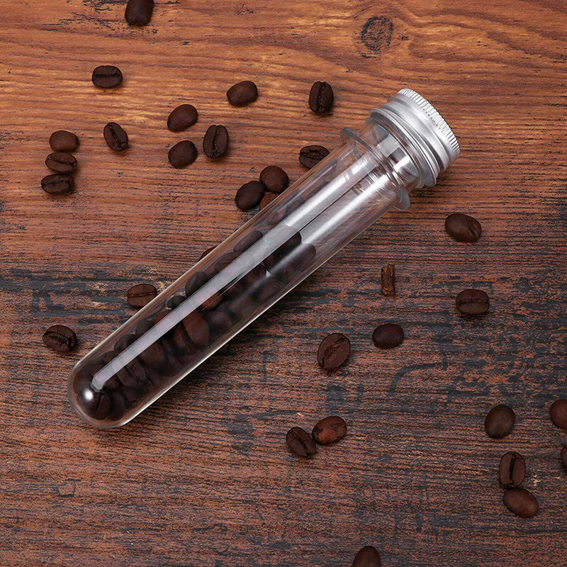 50pcs Plastic Lab Test Tubes 45ml Metal Screw Cap Round Bottom