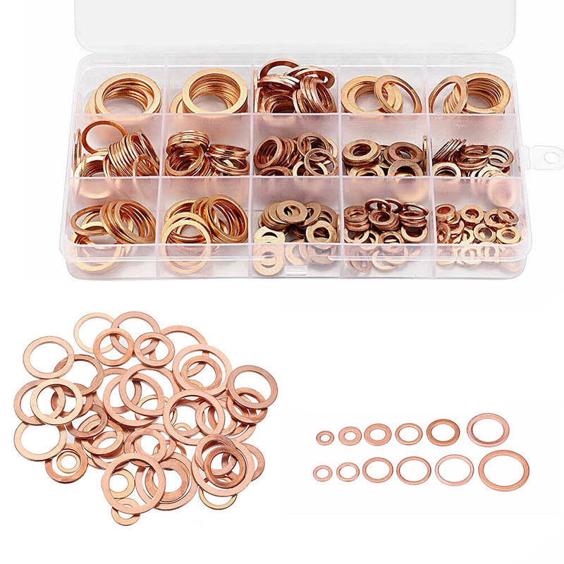 280PCS Copper Washer Seal Set Assorted Kit with Storage Box