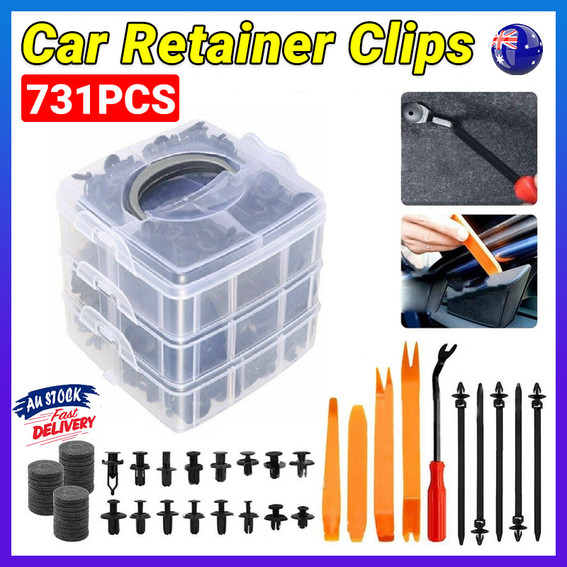 731PCS Car Trim Clips Rivets Retainer Fastener Kit