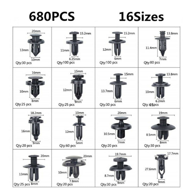 731PCS Car Trim Clips Rivets Retainer Fastener Kit