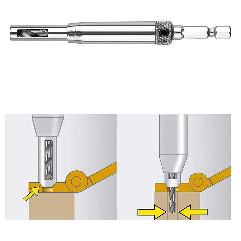 4PCS Self-Centering Drill Bits Hex Shank Hinge Hole Screw Guide