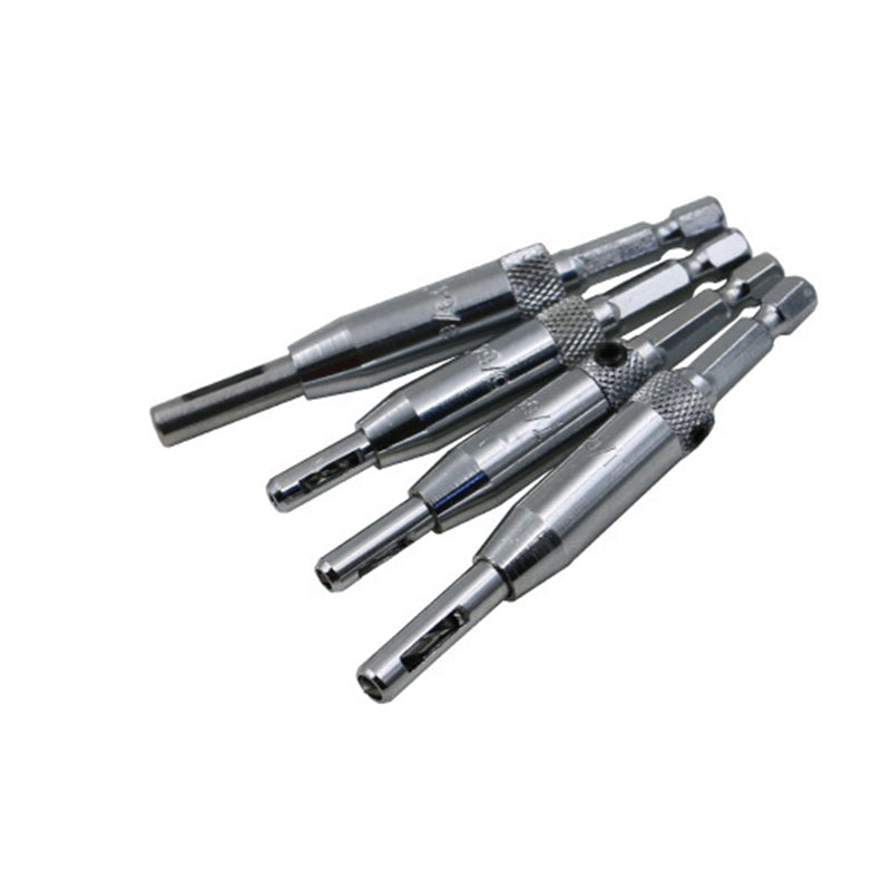 4PCS Self-Centering Drill Bits Hex Shank Hinge Hole Screw Guide