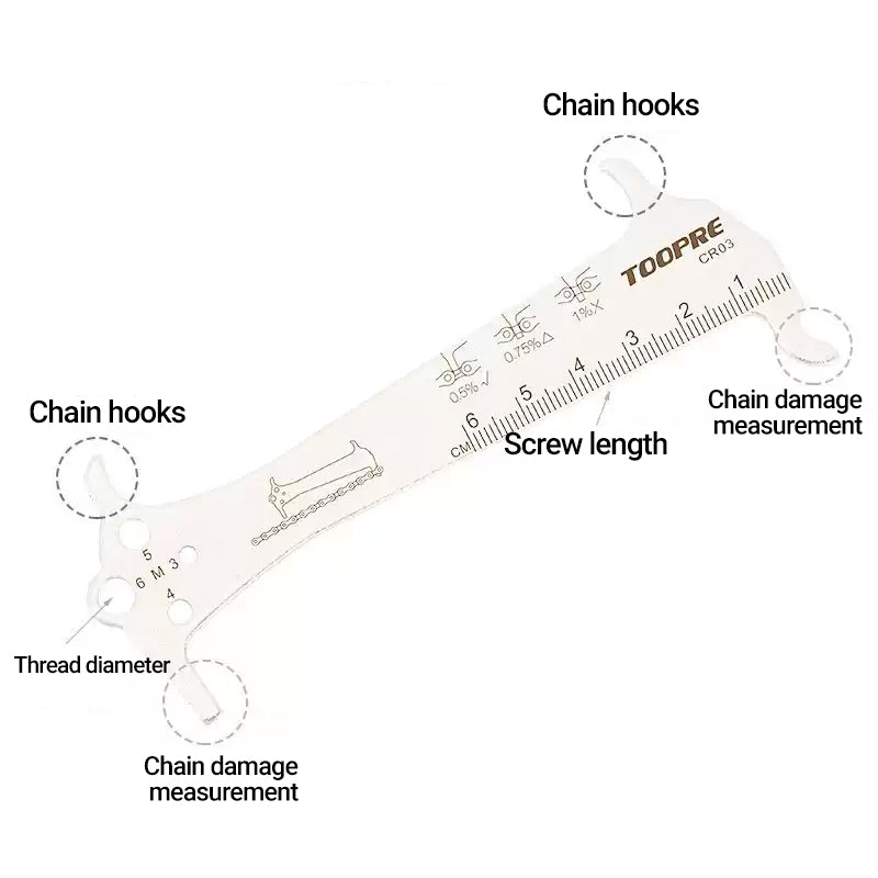 Bike Chain Wear Checker with Hook Bolt Gauge Lightweight Maintenance Tool