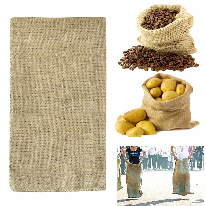 10pcs Large Hessian Sand Bags 90cm Burlap Potato Sack Race Bags
