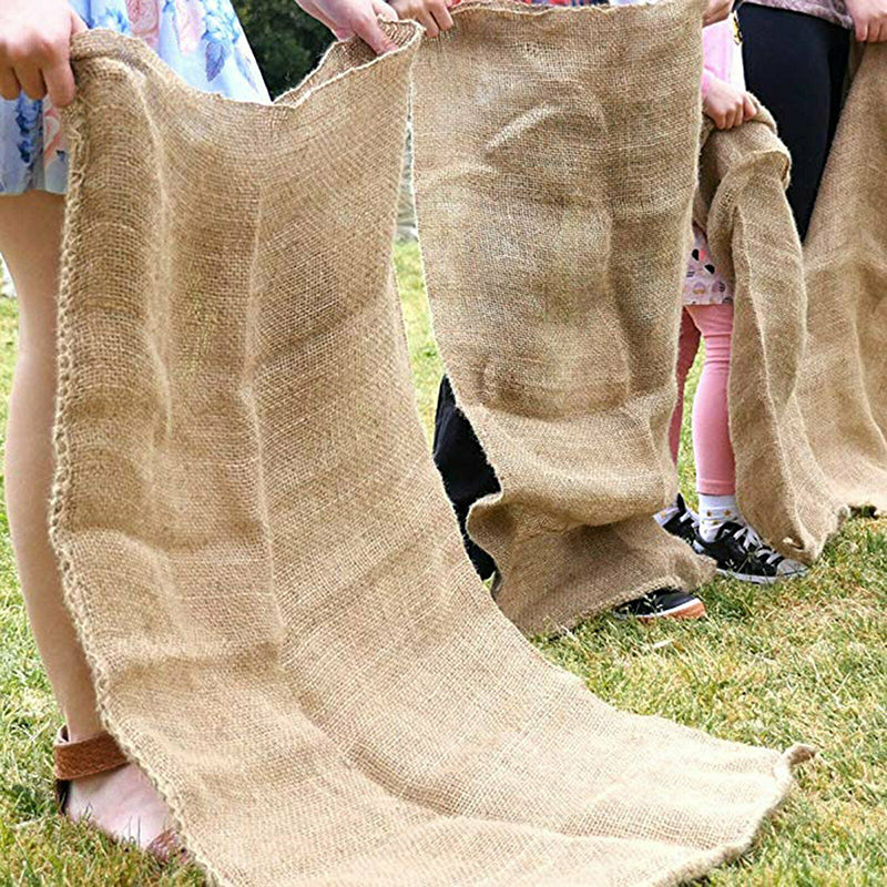 10pcs Large Hessian Sand Bags 90cm Burlap Potato Sack Race Bags