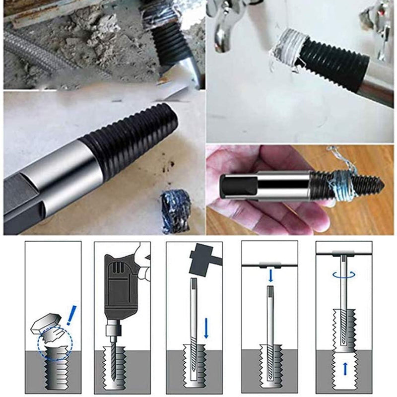 6PCS Damaged Screw Bolt Extractor Easy Out Broken Screw Remover Kit