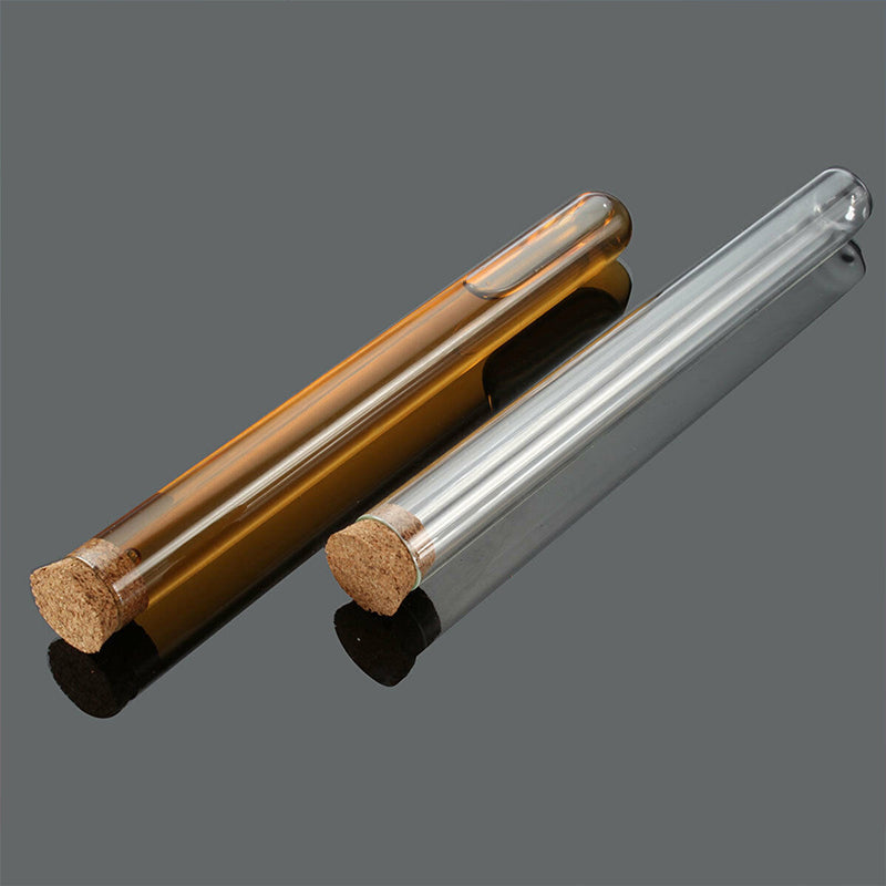 50PCS Clear Plastic Test Tubes with Cork Stopper 15ml Bottles