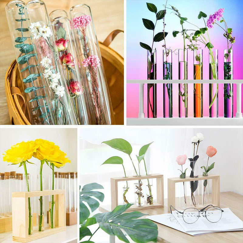 50PCS Clear Plastic Test Tubes with Cork Stopper 15ml Bottles