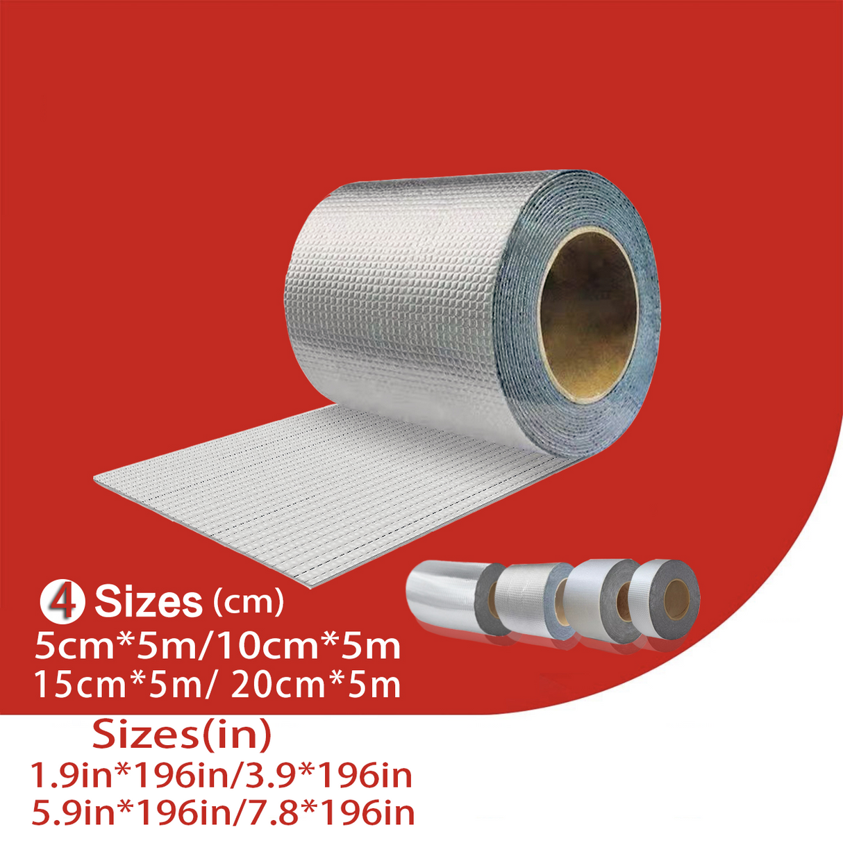 Butyl Rubber Aluminium Foil Waterproof Tape 5M 1 Roll Repair