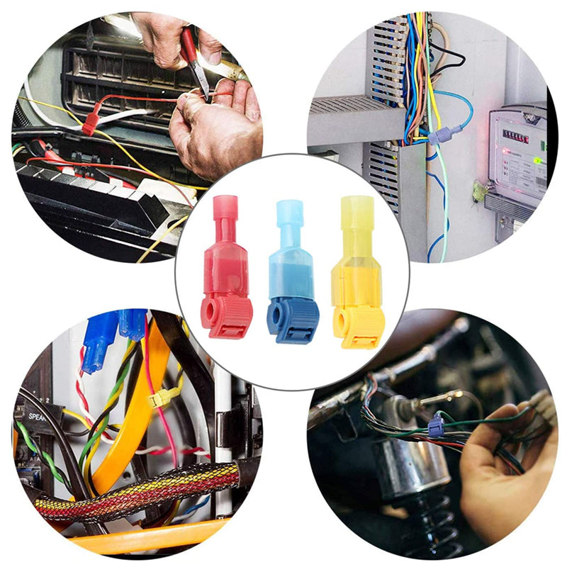 30PCS T-Tap Electrical Wire Crimp Terminals Quick Splice Cable Connector Set