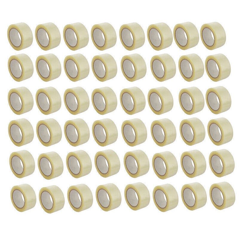 Forty-eight clear packing tape rolls