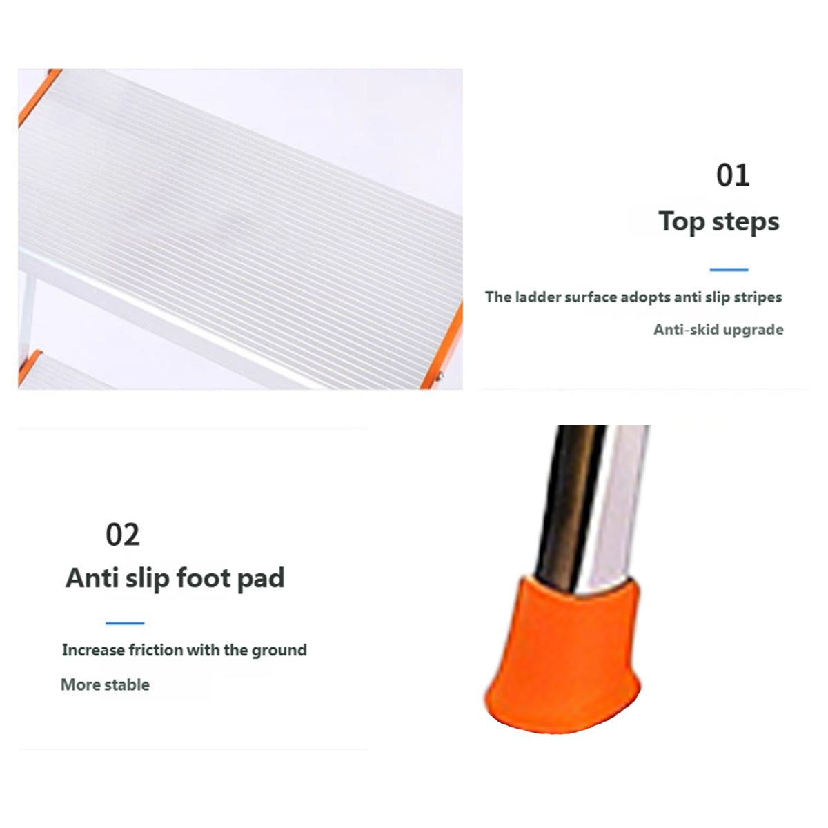 4 Step Folding Ladder Anti-Slip Anti-Shake Strong Load Capacity