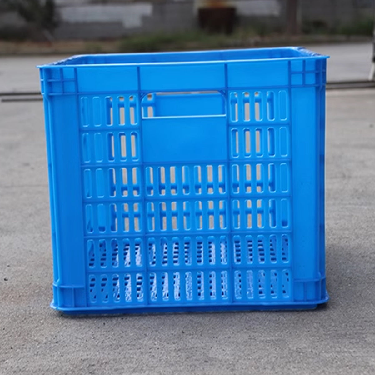 Plastic Rectangular Storage Basket Ventilated Stackable Transport Box