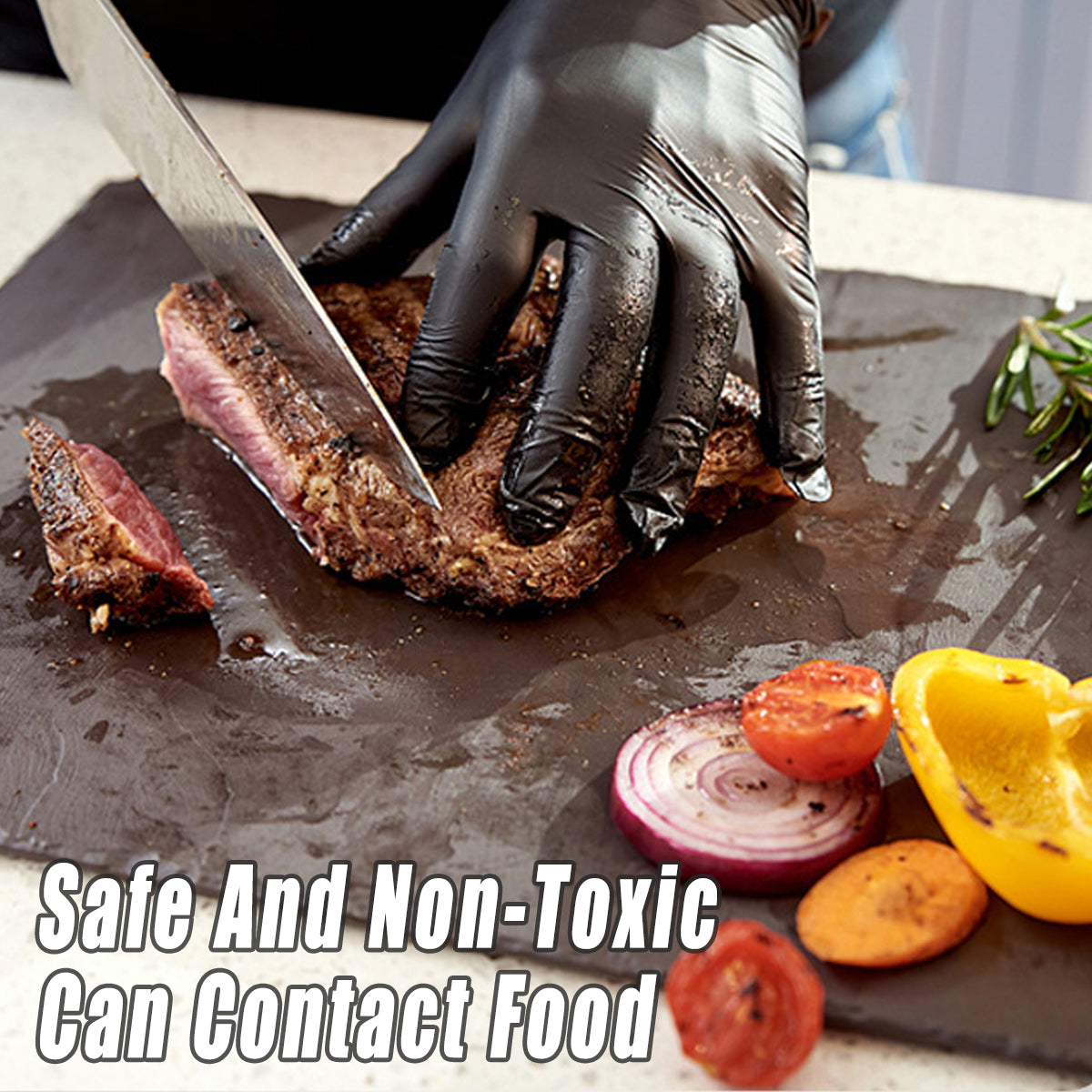 50Pairs Black Nitrile Gloves for Hairdresser Mechanic Chemical Use