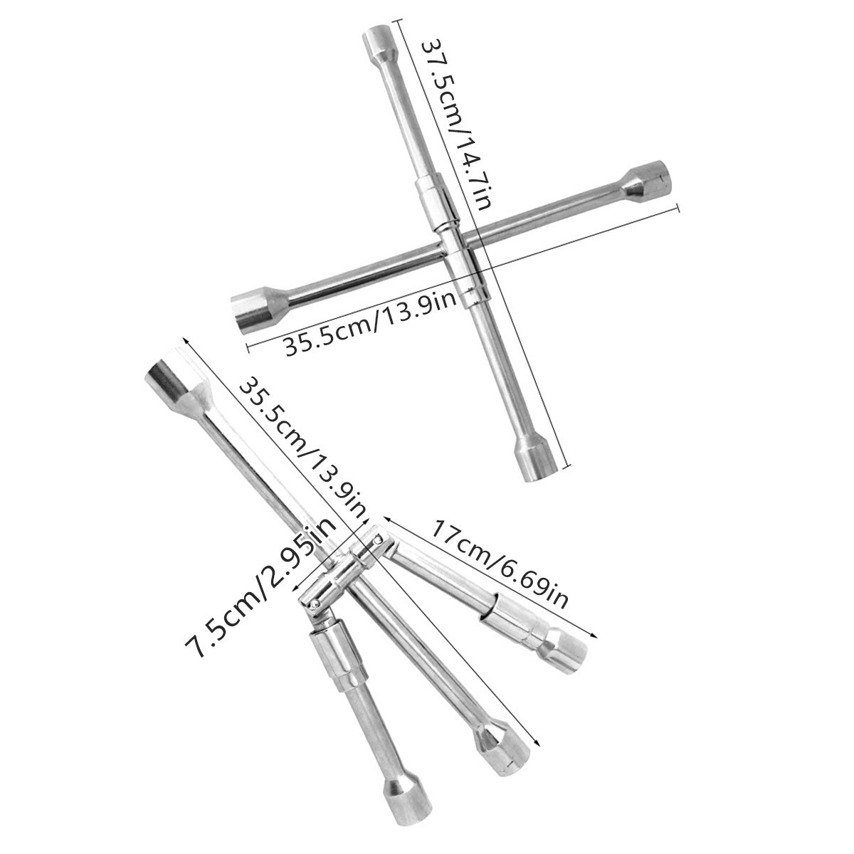 Foldable Tire Wrench Set Carbon Steel for Car SUV Truck Auto Repair