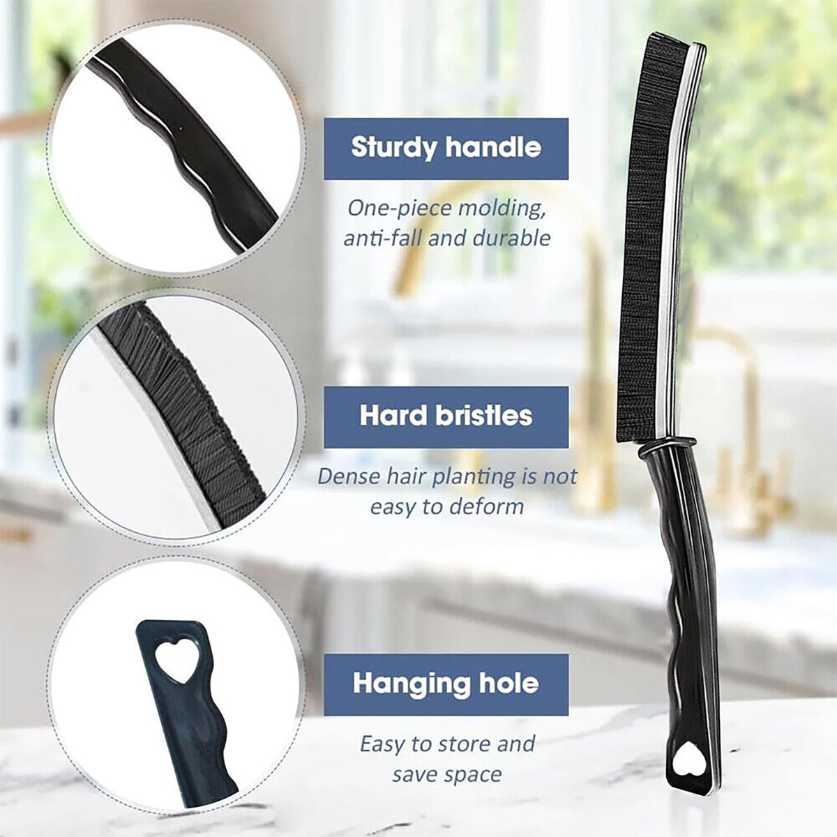 Hard Bristle Crevice Cleaning Brush for Household Gaps