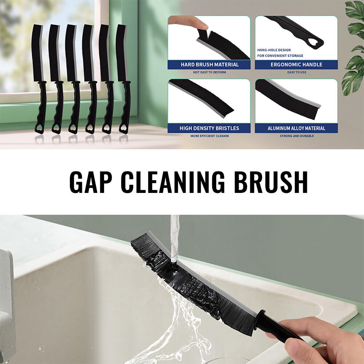 Hard Bristle Crevice Cleaning Brush for Household Gaps