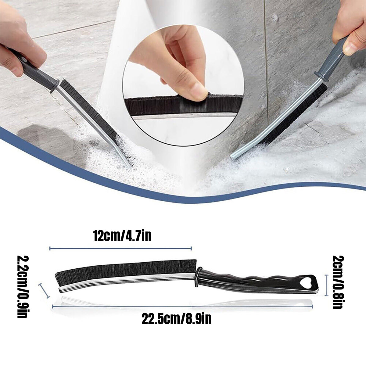 Hard Bristle Crevice Cleaning Brush for Household Gaps