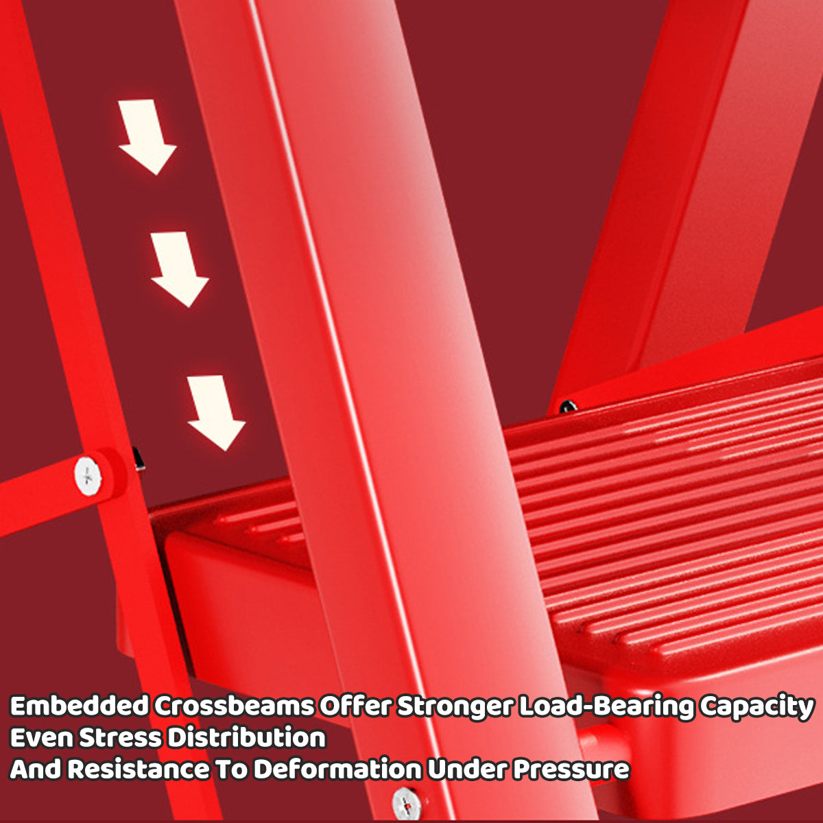 5 Step Folding Carbon Steel Ladder for Home Kitchen Garage