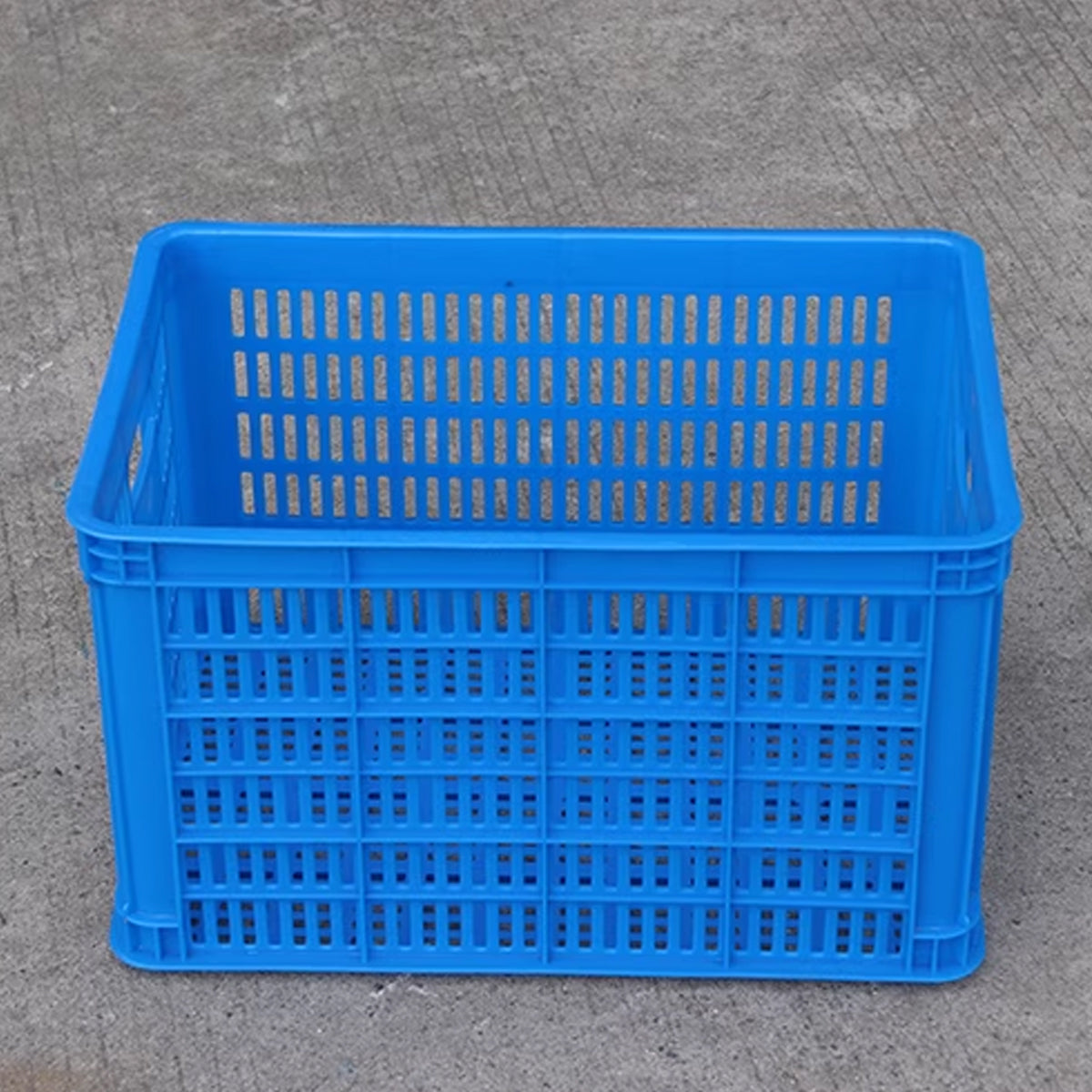 Plastic Rectangular Storage Basket Ventilated Stackable Transport Box