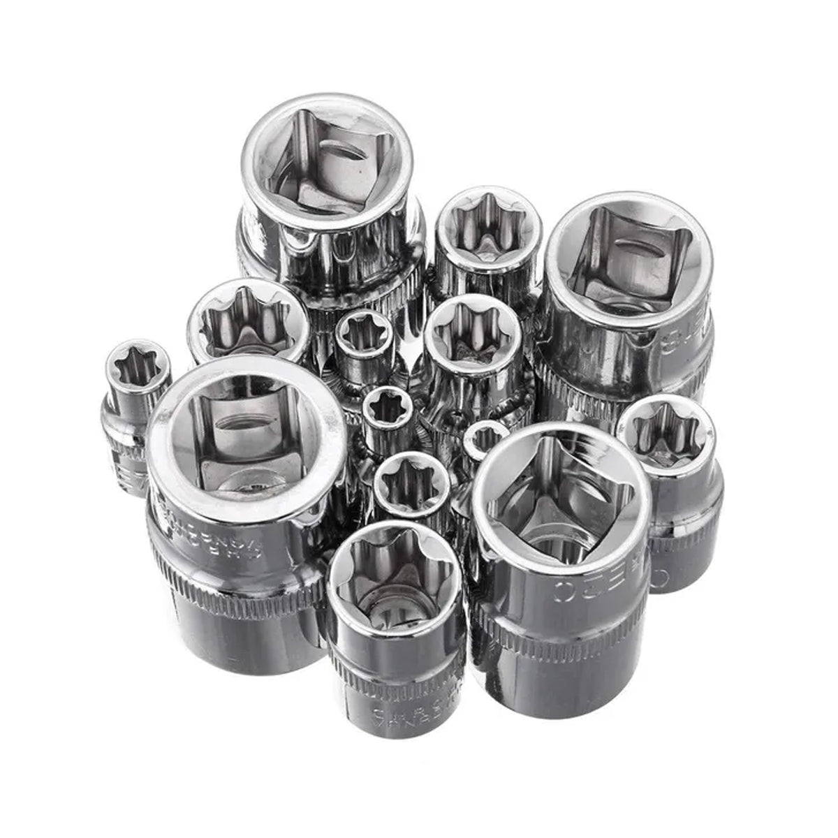 14x E Torx Female Bit Socket Set E4-E24 1/4" 3/8" 1/2"