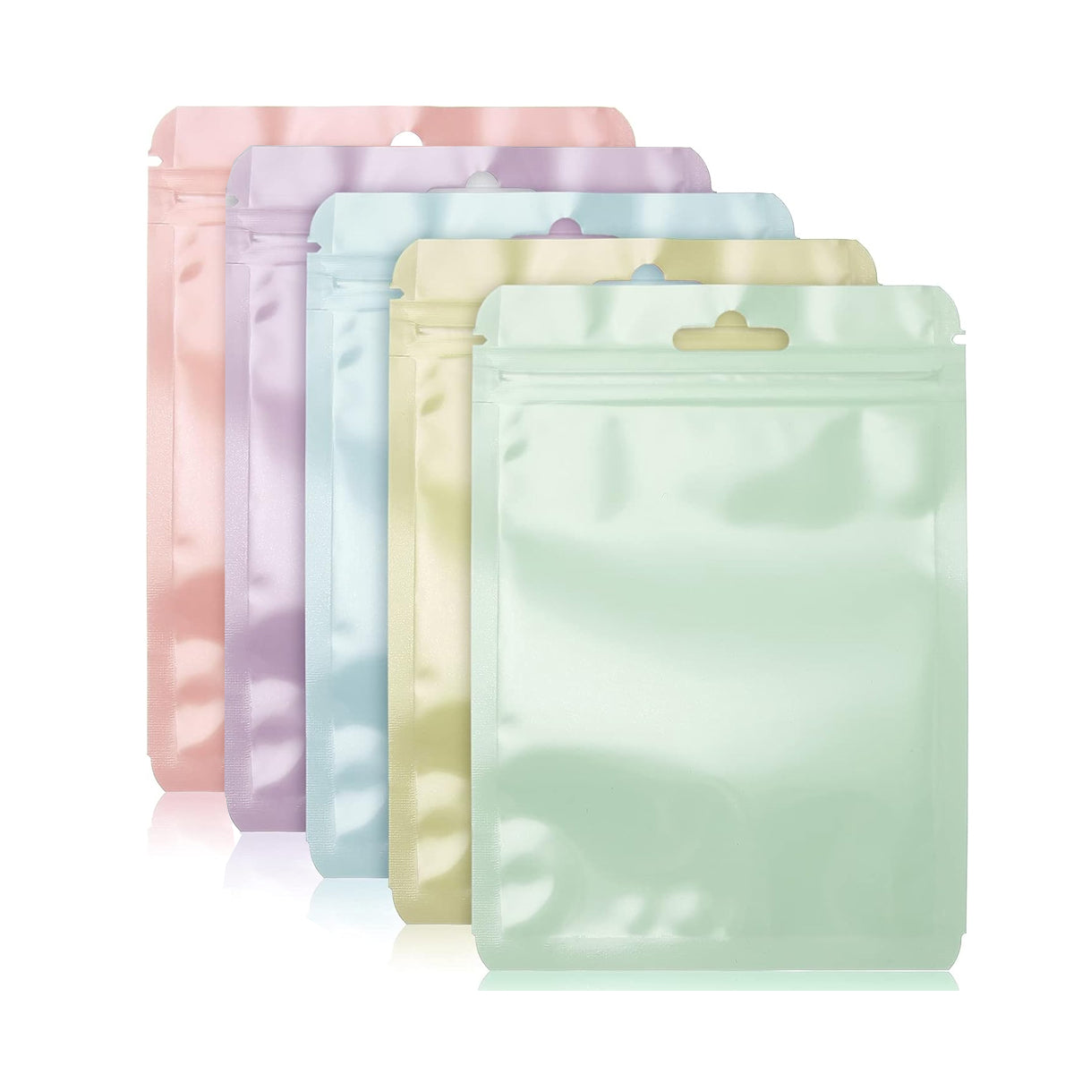 100pcs Macaron Colour Zip Lock Bags Transparent Storage Pouches