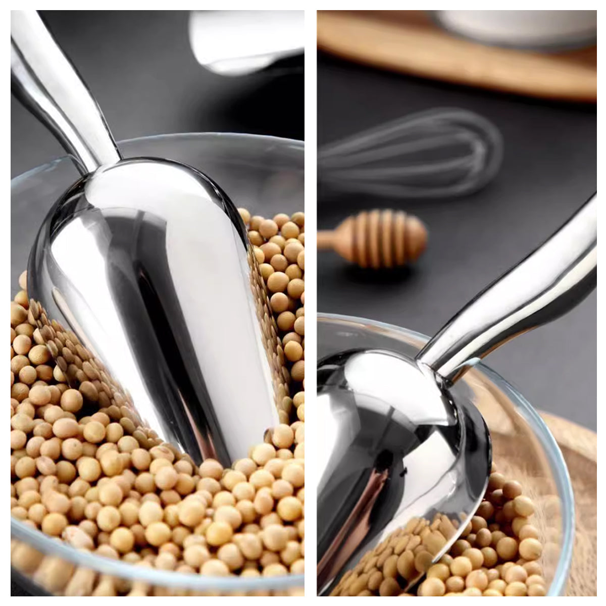 4 Sizes Aluminum Alloy Ice, Flour Rice Scoops Multipurpose