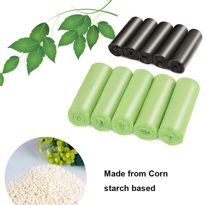 Biodegradable Bin Liners Garbage Bags 150/300/1000PCS 2.6-13GL