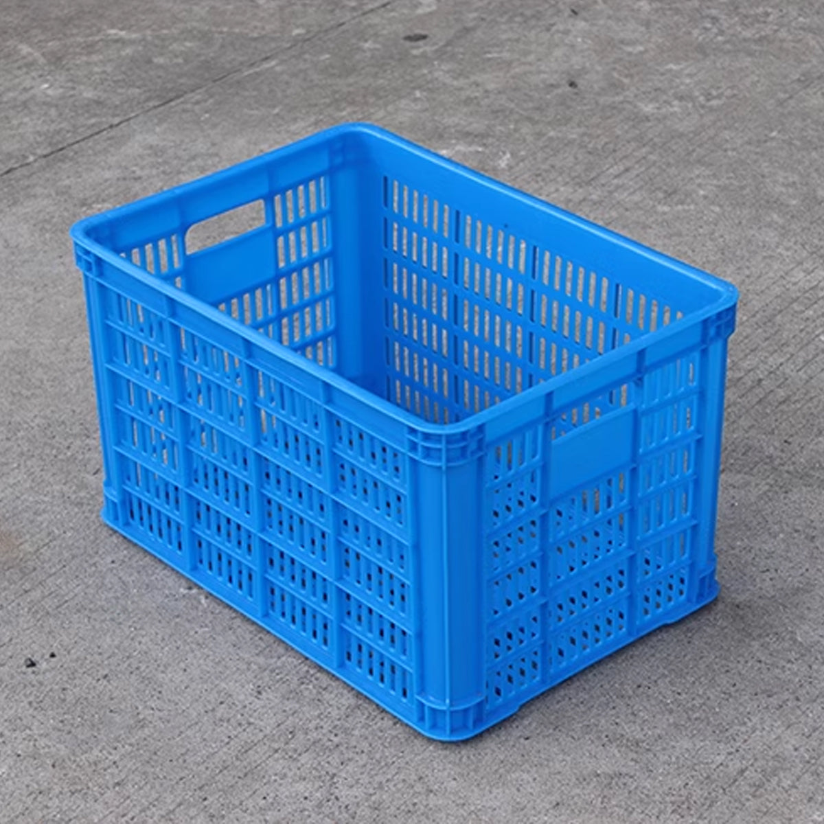 Plastic Rectangular Storage Basket Ventilated Stackable Transport Box