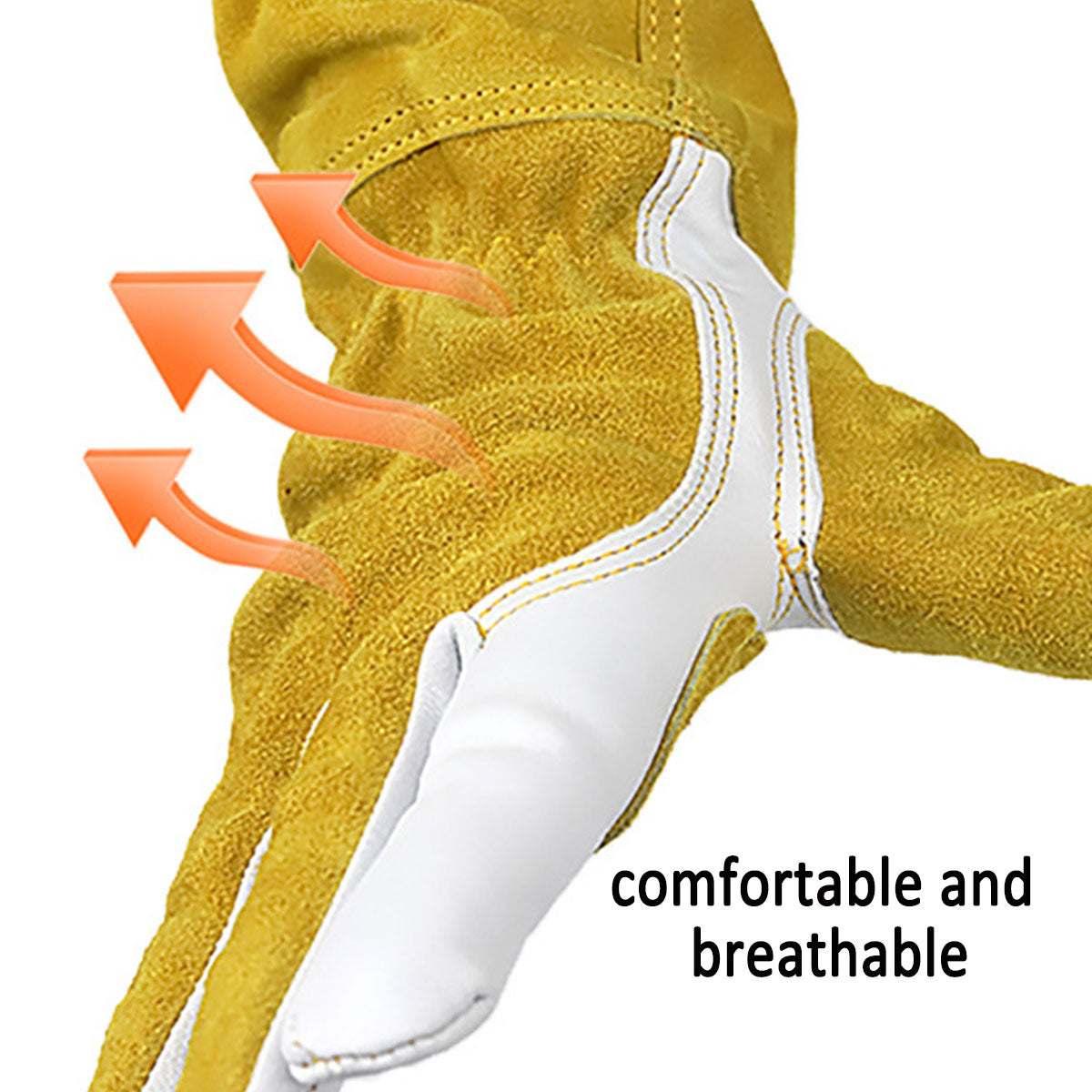 Long Leather Safety Work Gloves with Extended Cuff for Warehouse Maintenance