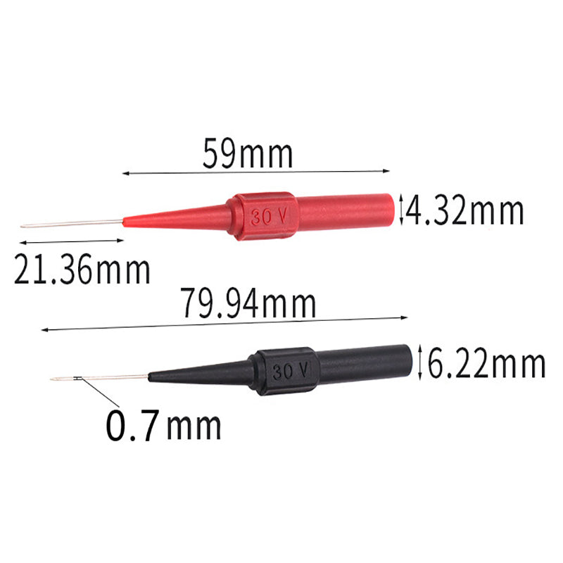 Multimeter Test Lead Extension Back Probes Sharp Needle Micro Pins 4 Pack