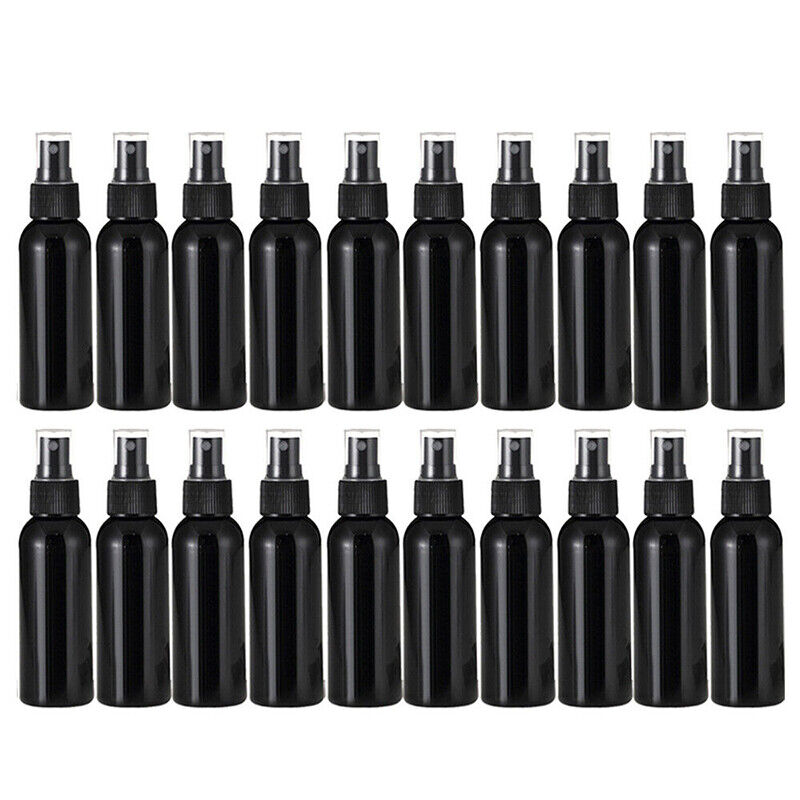 20pcs Plastic Spray Bottles 100ml Empty Fine Mist Atomizer Black