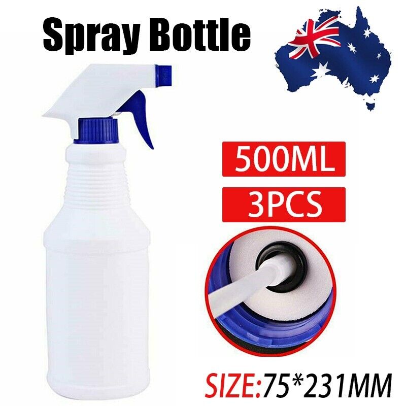 3PCS 500ml White Plastic Spray Bottle Trigger Dispenser Garden