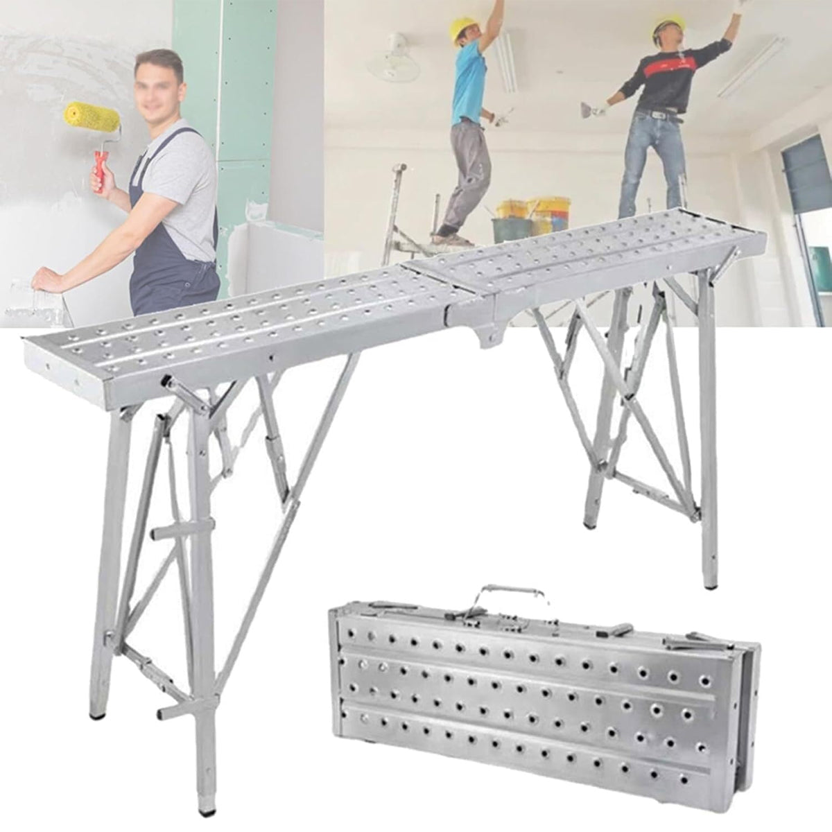 Folding Scaffolding Platform Galvanized Steel 150kg Load