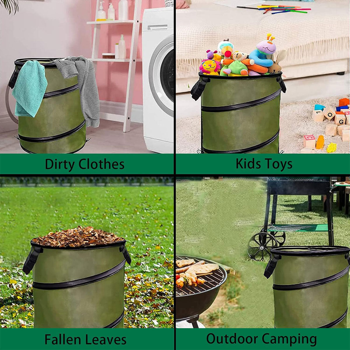 Folding Garden Leaf Bin Portable Outdoor Storage Bucket
