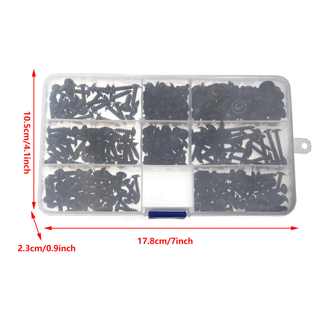 340PCS Black Self-Tapping Screws Assortment for Metal Wood