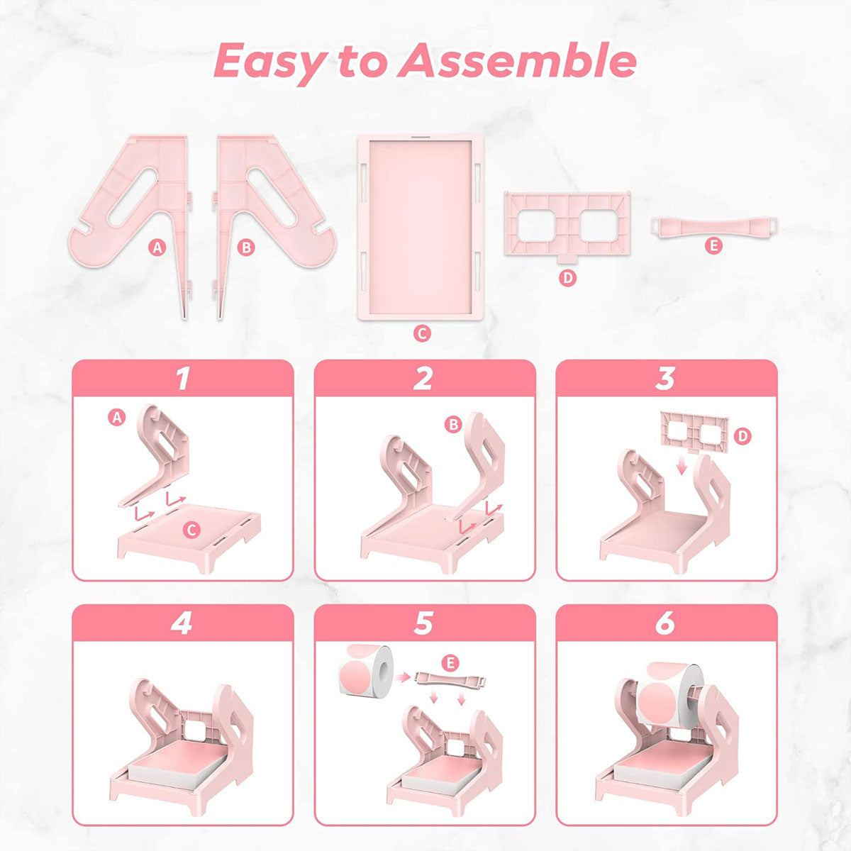 Pink Label Paper Holder Organizer Stand for Desk and Shelf Storage