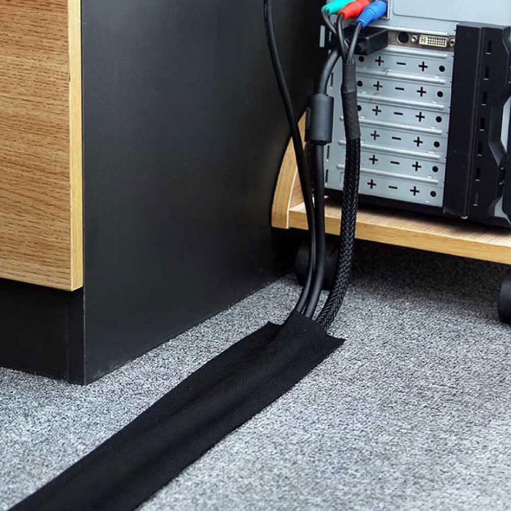 Cable Cover Nylon Sticky Wire Protector Floor Carpet Cord Sleeve