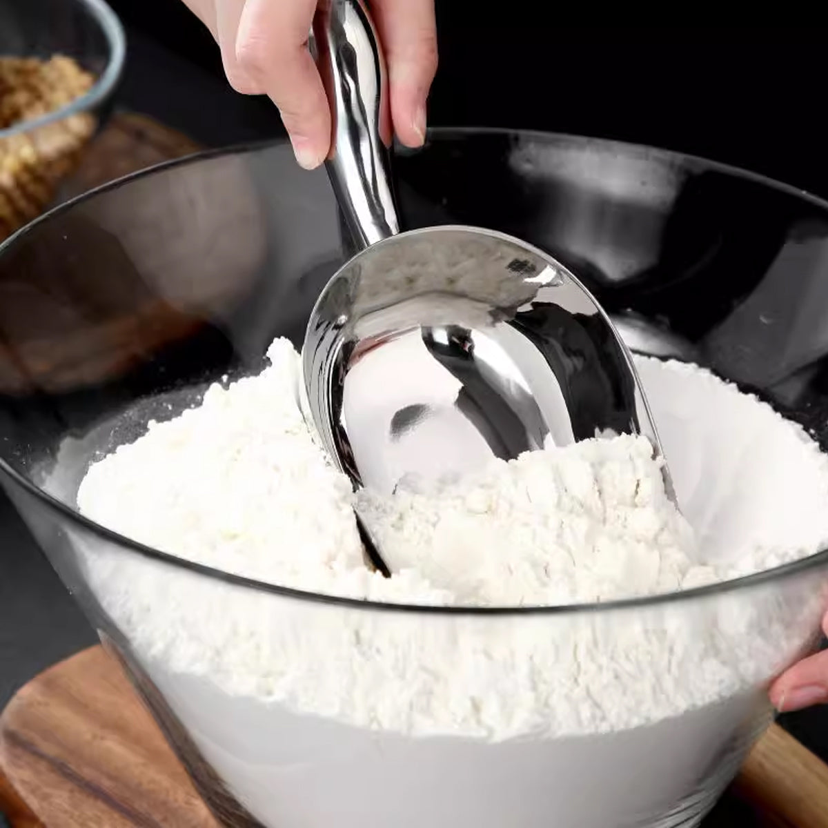 4 Sizes Aluminum Alloy Ice, Flour Rice Scoops Multipurpose