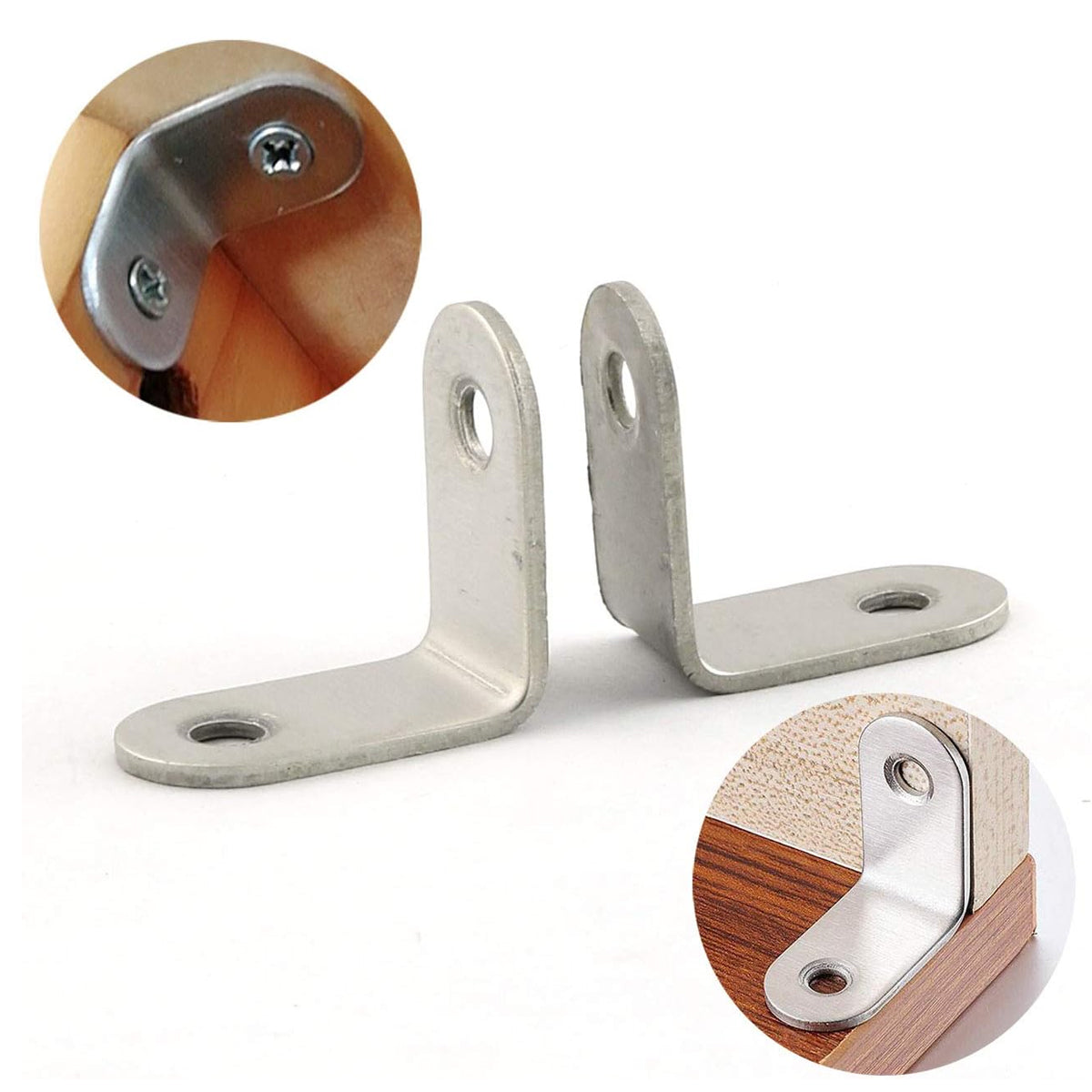 10PCS 90 Degree L-Shaped Angle Brackets Stainless Steel Furniture Support