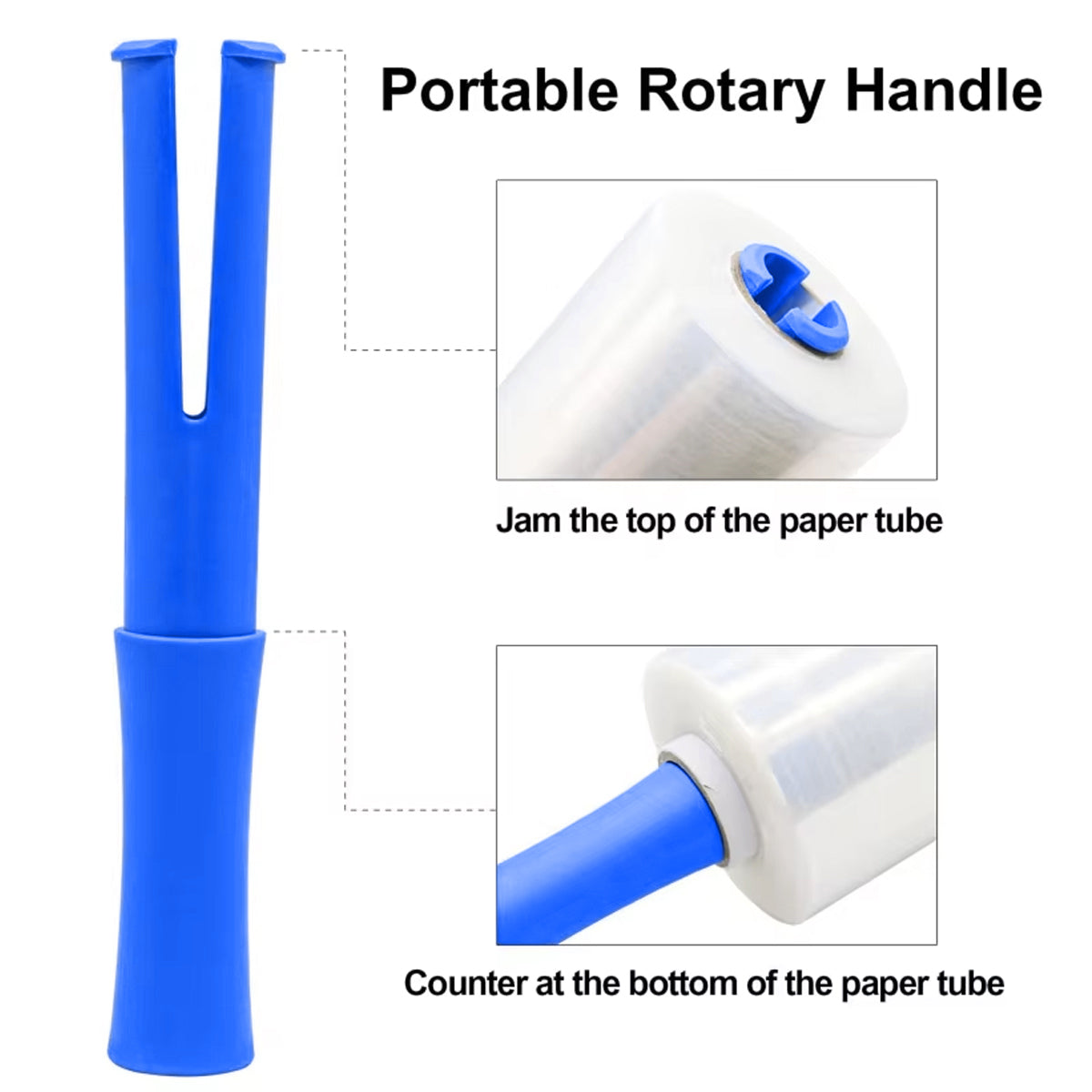 Mini Stretch Wrap Handle Film Packaging Clear Plastic Shrink Wrap Roll