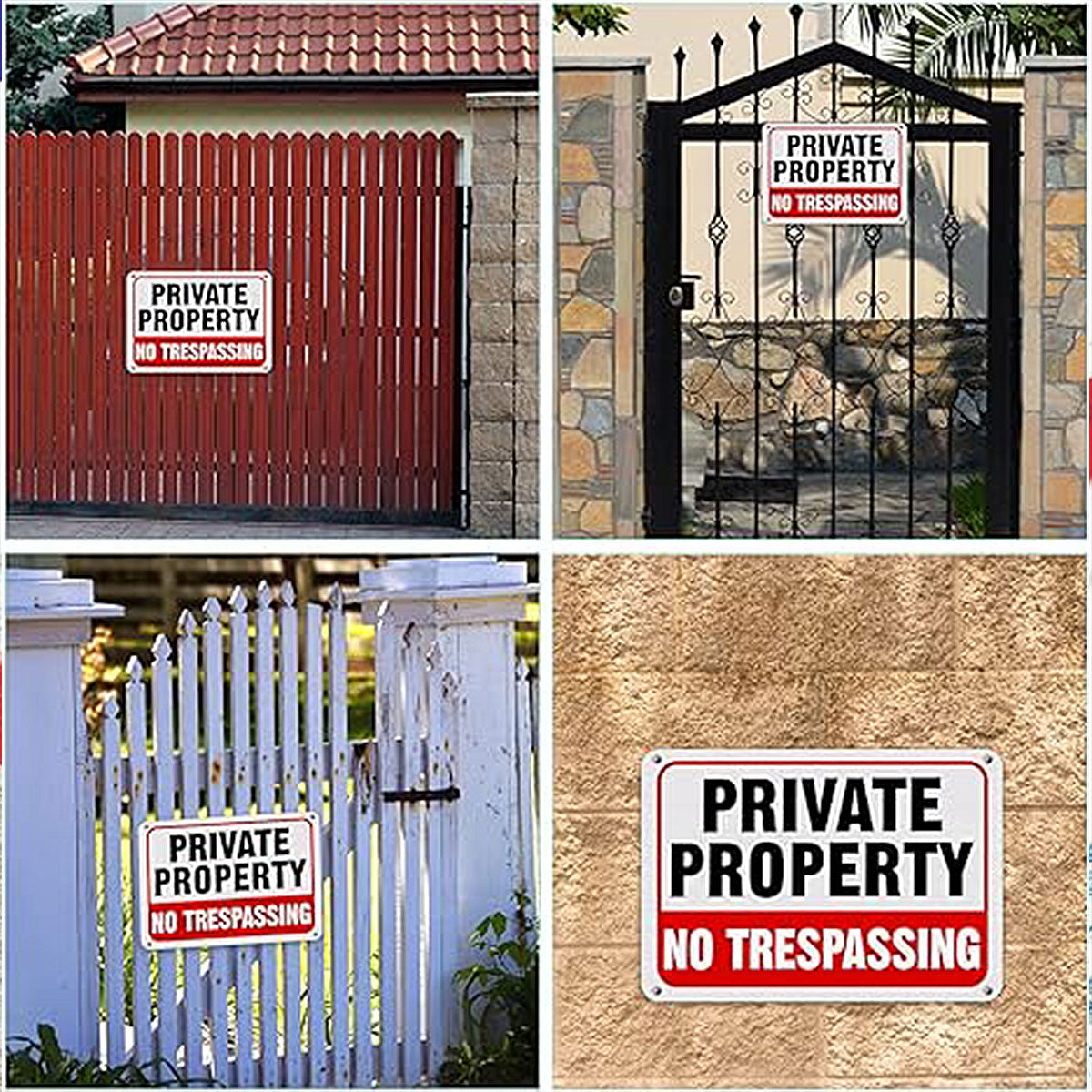 4PCS Reflective Surveillance Warning Signs Metal Security Camera Notice Durable