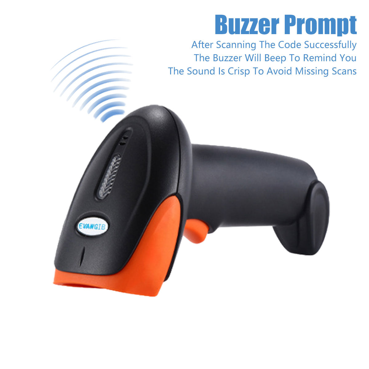 Wireless 2D QR Barcode Scanner Handheld USB Receiver