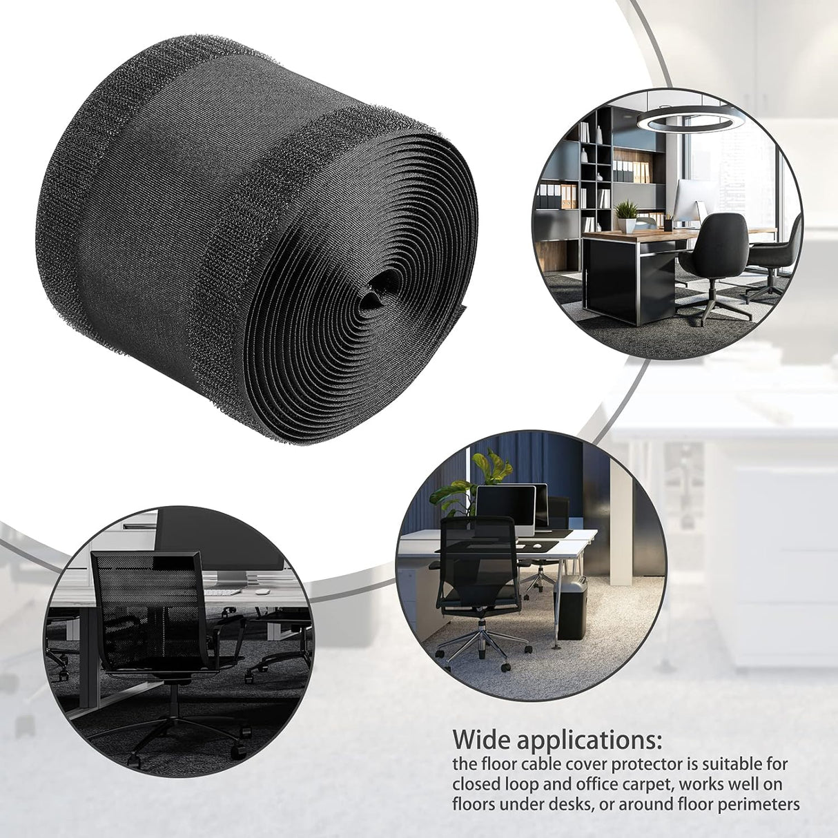 Cable Cover Nylon Sticky Wire Protector Floor Carpet Cord Sleeve