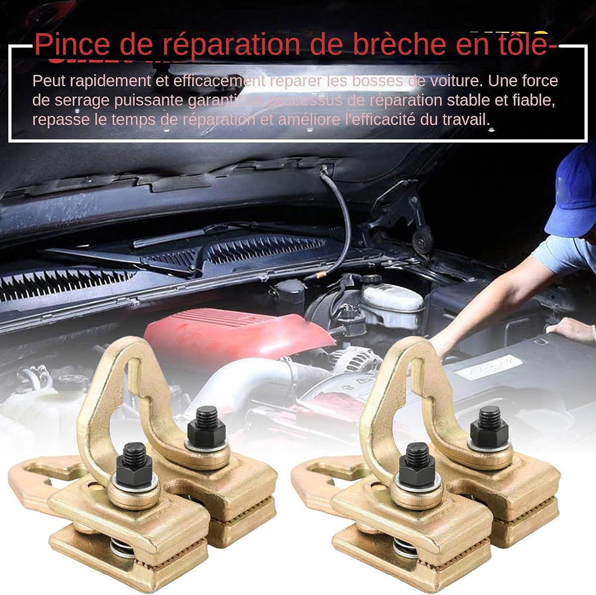 3-Ton Auto Body Pull Clamp Self-Tightening for Dent Panel Repair